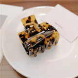 Large Leopard Hair Claw Clip Geometric Square Crab Hair Accessories