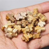 10pcs 12*16mm Agate Quartz Cross Beads Loose Spacer Gem Stone Beads