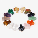 10pcs 12*16mm Agate Quartz Cross Beads Loose Spacer Gem Stone Beads