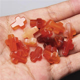 10pcs 12*16mm Agate Quartz Cross Beads Loose Spacer Gem Stone Beads
