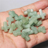 10pcs 12*16mm Agate Quartz Cross Beads Loose Spacer Gem Stone Beads
