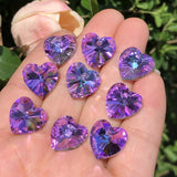 14mm Purple Crystal Heart Beads Pendant for Jewelry Making