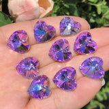 14mm Purple Crystal Heart Beads Pendant for Jewelry Making