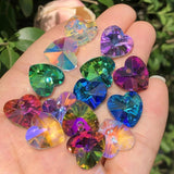 14mm Purple Crystal Heart Beads Pendant for Jewelry Making