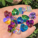 14mm Purple Crystal Heart Beads Pendant for Jewelry Making