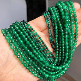 Faceted Green Jades Waist Beads 2-4mm Gemstone Beads 15''