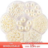 1150pcs Mixed Round Hole Faux Pearl Beads - DIY Jewelry Making Crafts