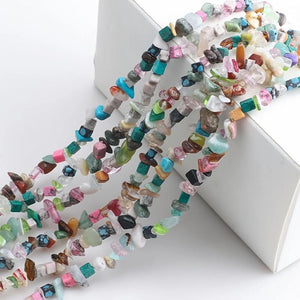 Mixed Stone Gravel Chip Beads 30Inch Lapis Opal Crystal Tumbled G