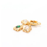 2PCS Mini Square Zircon Charms Pendant DIY Jewelry Making