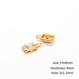 2PCS Mini Square Zircon Charms Pendant DIY Jewelry Making