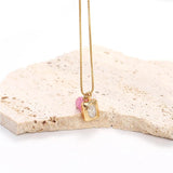 2PCS Mini Square Zircon Charms Pendant DIY Jewelry Making
