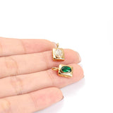 2PCS Mini Square Zircon Charms Pendant DIY Jewelry Making