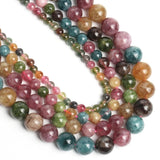 Colorful Tourmaline Beads 4/6/8/10mm Round Spacer Beads