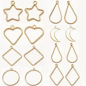 10Pcs Geometric Brass Charms Pendant for DIY Jewelry Making