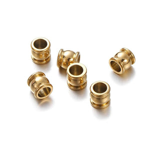 10pcs Stainless Steel Spacer Bead Charm 4 6 8 10mm Big Hole Loose Bead DIY