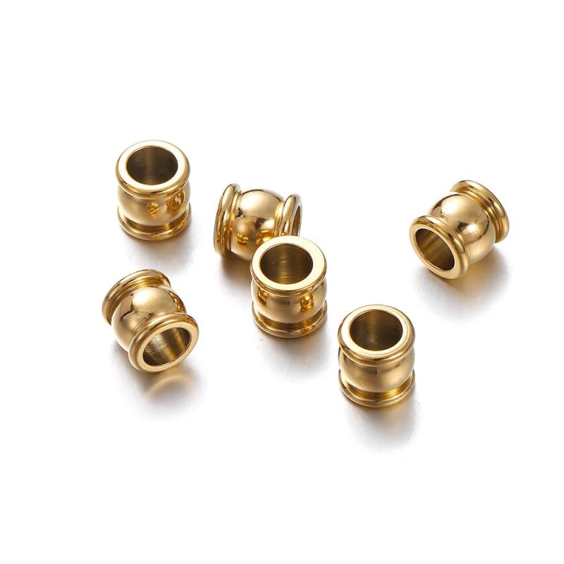 10pcs Stainless Steel Spacer Bead Charm 4 6 8 10mm Big Hole Loose Bead DIY