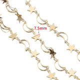 1M 2M Hollow Out Moon Star Charms Copper Chain for Jewelry Making