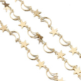 1M 2M Hollow Out Moon Star Charms Copper Chain for Jewelry Making