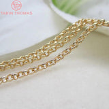 2MM 2.5MM 3MM 24K Champagne Plated Brass Round Link Chains Necklace Chains
