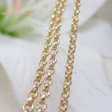 2MM 2.5MM 3MM 24K Champagne Plated Brass Round Link Chains Necklace Chains