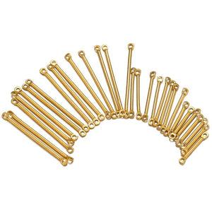 20Pcs Stainless Steel PVD Double Hole Connectors DIY Jewelry Making