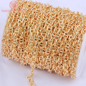 1 Meter 24K Brass Chain Link 6x8.5MM Necklace Bracelet DIY Jewelry Findings