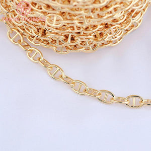 1 Meter 24K Brass Chain Link 6x8.5MM Necklace Bracelet DIY Jewelry Findings