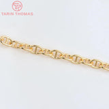 1 Meter 24K Brass Chain Link 6x8.5MM Necklace Bracelet DIY Jewelry Findings