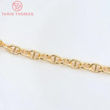 1 Meter 24K Brass Chain Link 6x8.5MM Necklace Bracelet DIY Jewelry Findings