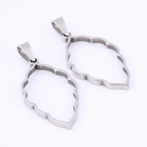 10pcs Stainless Steel Leaf Bezel Charms for Resin Necklace DIY Jewelry Making