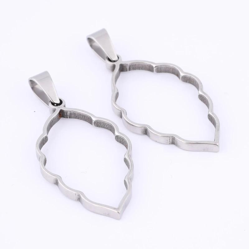 10pcs Stainless Steel Leaf Bezel Charms for Resin Necklace DIY Jewelry Making
