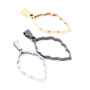 10pcs Stainless Steel Leaf Bezel Charms for Resin Necklace DIY Jewelry Making