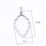 10pcs Stainless Steel Leaf Bezel Charms for Resin Necklace DIY Jewelry Making