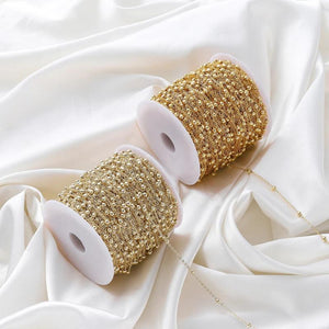 1.5mm Brass Chain with Ball Beads for DIY Jewelry Making