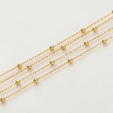 1.5mm Brass Chain with Ball Beads for DIY Jewelry Making