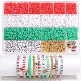 Christmas Clay Beads Bracelet Kit with Letter Charms for DIY Jewelry Making