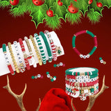 Christmas Clay Beads Bracelet Kit with Letter Charms for DIY Jewelry Making