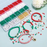 Christmas Clay Beads Bracelet Kit with Letter Charms for DIY Jewelry Making
