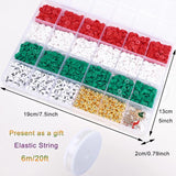 Christmas Clay Beads Bracelet Kit with Letter Charms for DIY Jewelry Making