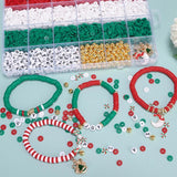 Christmas Clay Beads Bracelet Kit with Letter Charms for DIY Jewelry Making