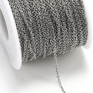 Stainless Steel Cable Chain 1.2-2.5 mm O Link Necklace Chain