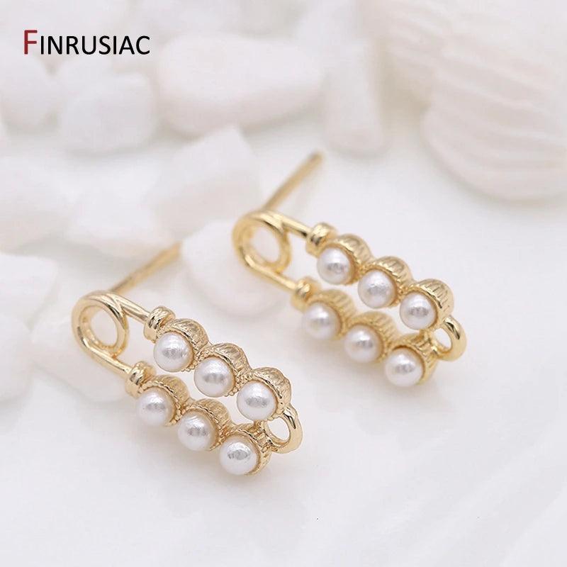 14K Plated Pearl Earring Hooks for DIY Earrings
