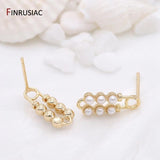 14K Plated Pearl Earring Hooks for DIY Earrings