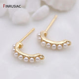 14K Plated Pearl Earring Hooks for DIY Earrings