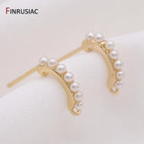 14K Plated Pearl Earring Hooks for DIY Earrings
