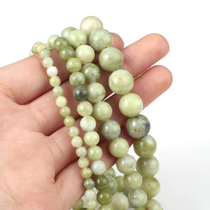 Natural Jade Stone Beads Round Shape Gemstone Loose Beads for DIY Jewelry Making