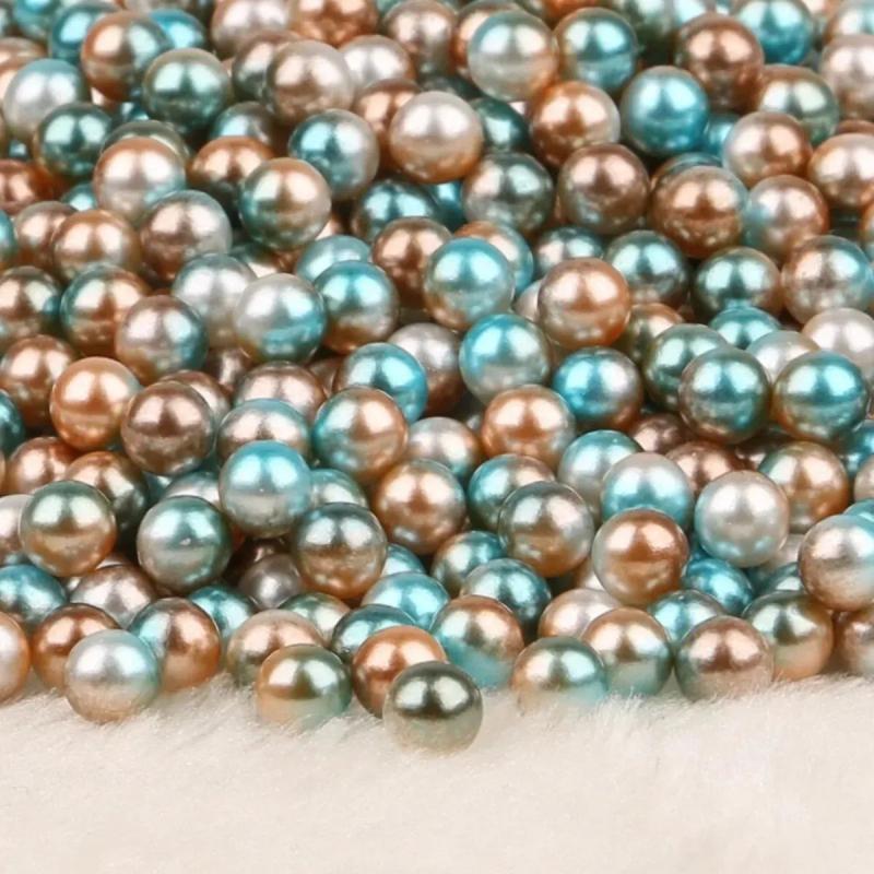 4-10mm No-Hole Holographic Pearl Loose Beads DIY Decoration