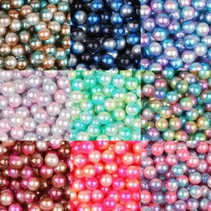 4-10mm No-Hole Holographic Pearl Loose Beads DIY Decoration