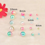 4-10mm No-Hole Holographic Pearl Loose Beads DIY Decoration