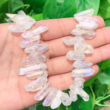 10pcs AB Quartz Top Drilled Stick Point Pendants Clear Crystal Beads